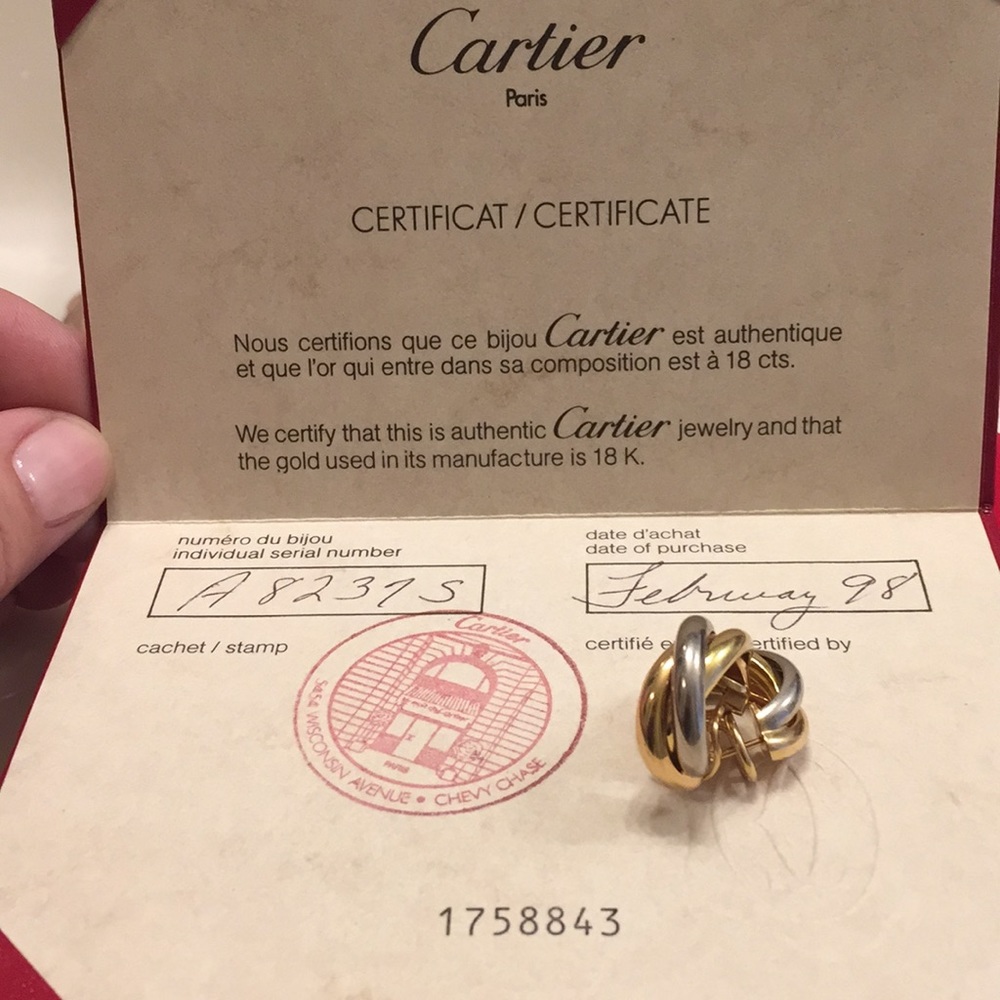 Cartier Trinity De Cartier , three tone gold hoops